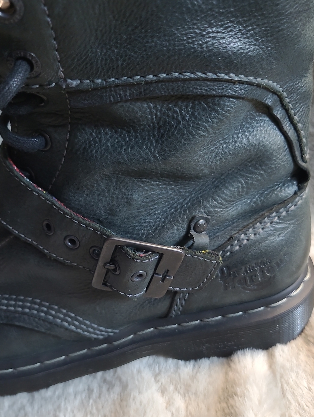 Dr. Martens 12153 Mid Calf Biker Style Leather Boots Mens 12 - Picture 10 of 10